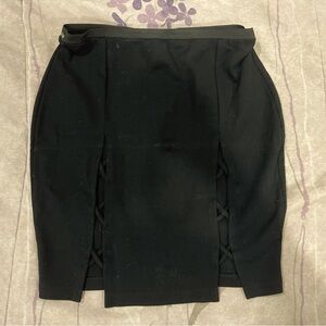 Black mini skirt with cut outs